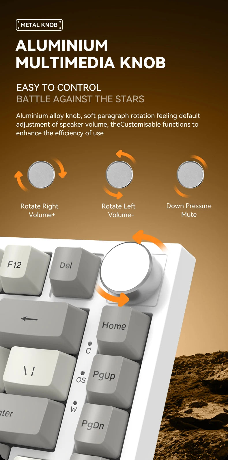 Attack Shark K85 Mag Customisable Mechanical Keyboard,Magnetic Switch,Hot-swappable,Metal Knobs,Suitable for FPS. games,Win&Mac