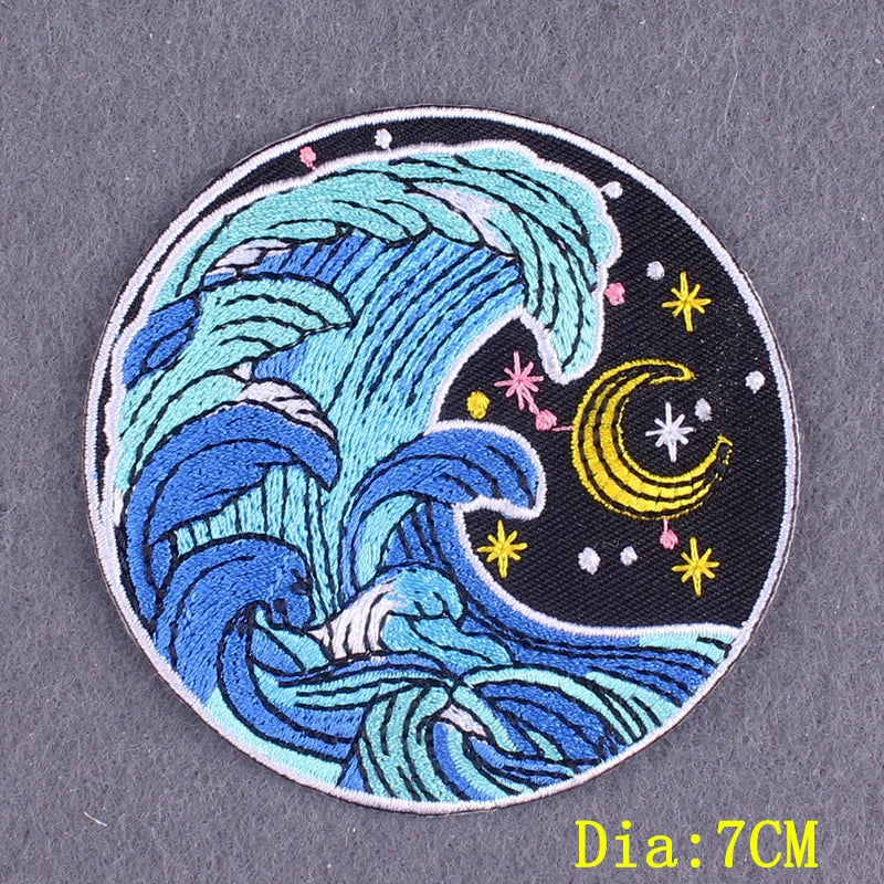 Hiking Adventure Patches For Clothing Stickers DIY Hook Loop Badges Camping Embroidery Patch Iron On Patches On Clothes Stripes