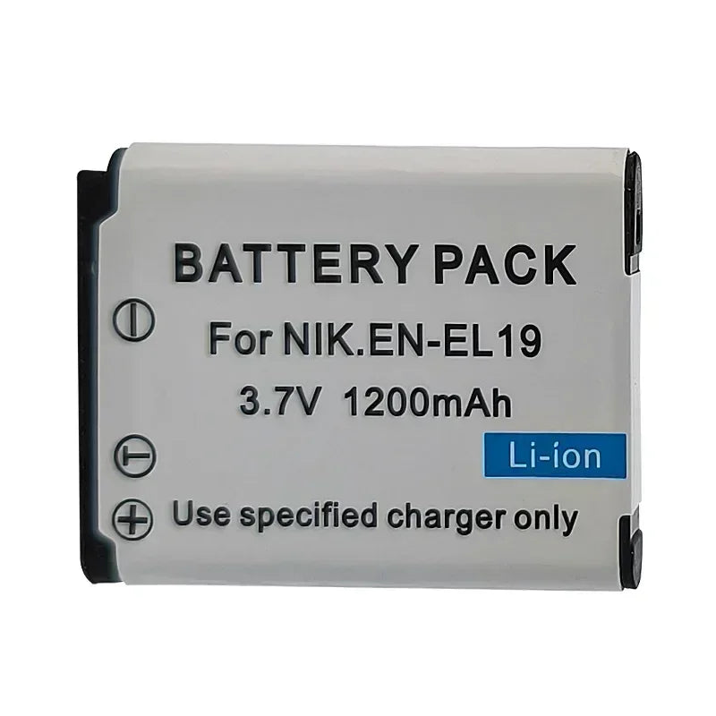 EN-EL19 ENEL19 EN EL19 Camera Battery+LED Dual Charger for Nikon Coolpix S6600 S6900 S2600 S3100 S4100 S5200 S6400 W150 Battery