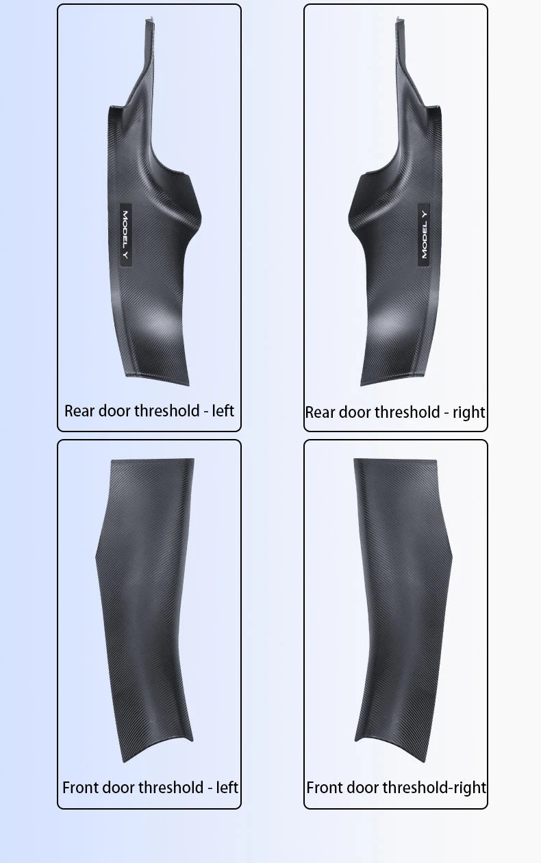 For New Tesla Model Y Juniper 2025+Front And Rear Door ABS Anti Scratch And Dirt Resistant Threshold Strips Interior Accessories