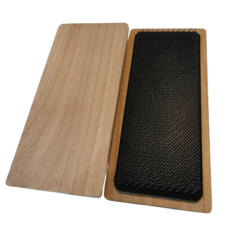 28X12CM Wooden Drawing Mat Hair Holder Hair Hackle For Wig Making use Drawing Card with curved needle