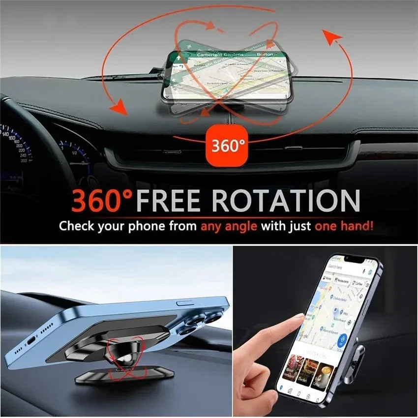 New Magnetic Car Phone Holder 360° Rotation Mini Strip Shape Stand for Huawei Metal Strong Magnet GPS Car Mount for IPhone