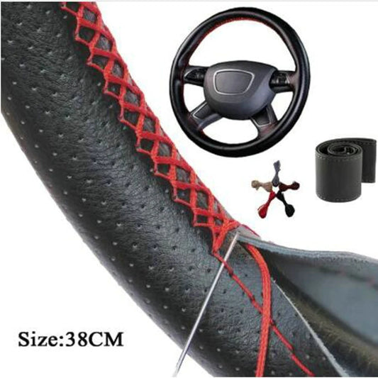 Car Steering Wheel Braid Cover Leather Car Covers for lancer nissan march versa gol volkswagen vectra i30 ix25 fiat 500 punto c4