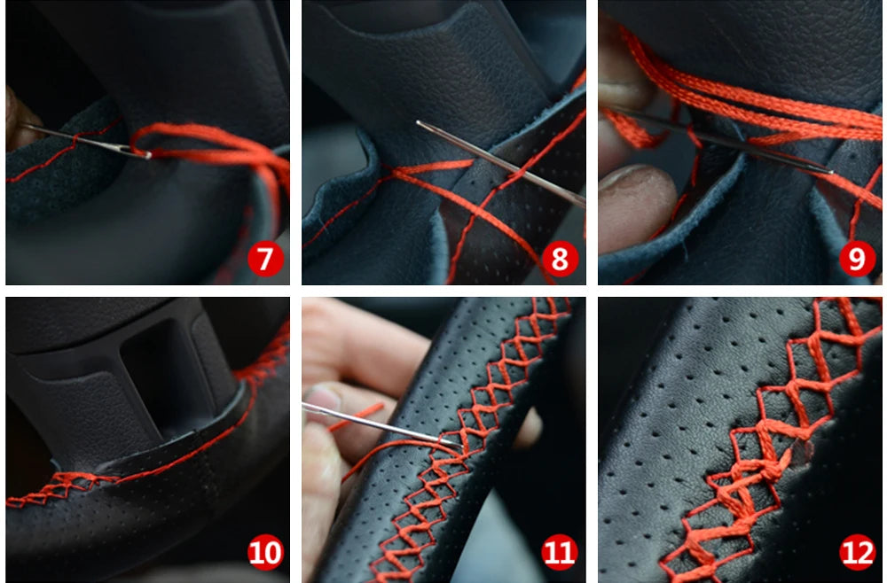 For Opel astra h j g insignia vectra c corsa d zafira b Acura Buick 1Set Car steering wheel cover Leather Hand stitching