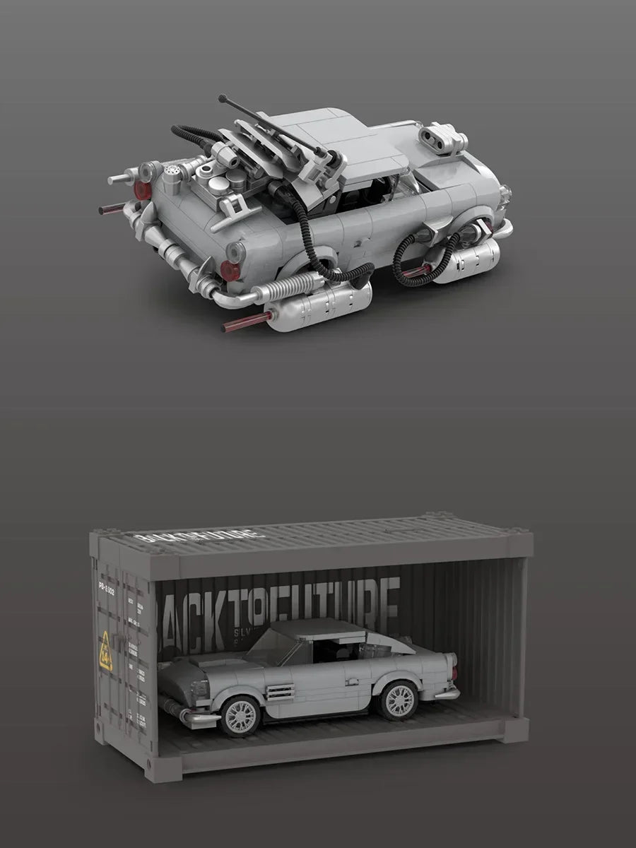 Container Sports Car Back To The Future Series 2 Change Puzzle Building Block Toy Tabletop Decoration Gift With Box