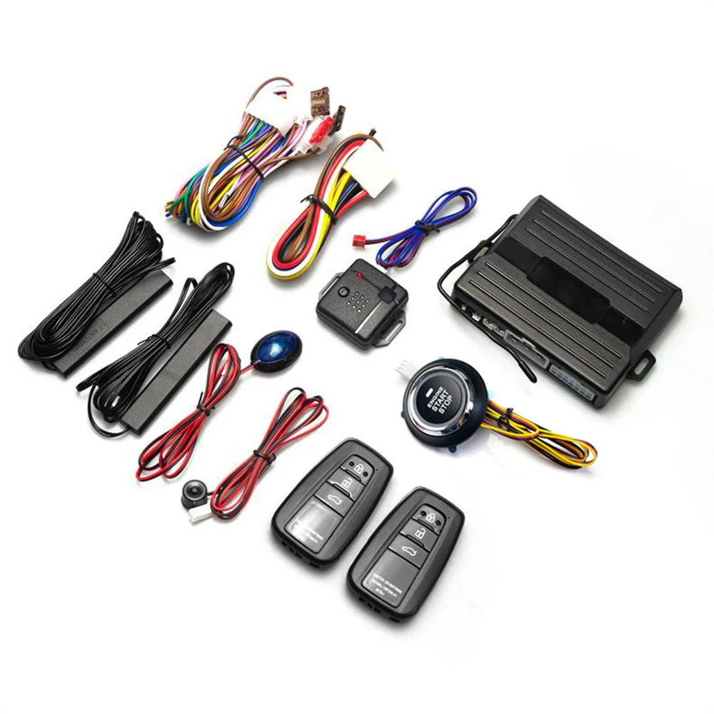 12V Universal Car Keyless Entry System Engine Start Alarm System One-button Start/Stop System Remote Starter Stop Accessories