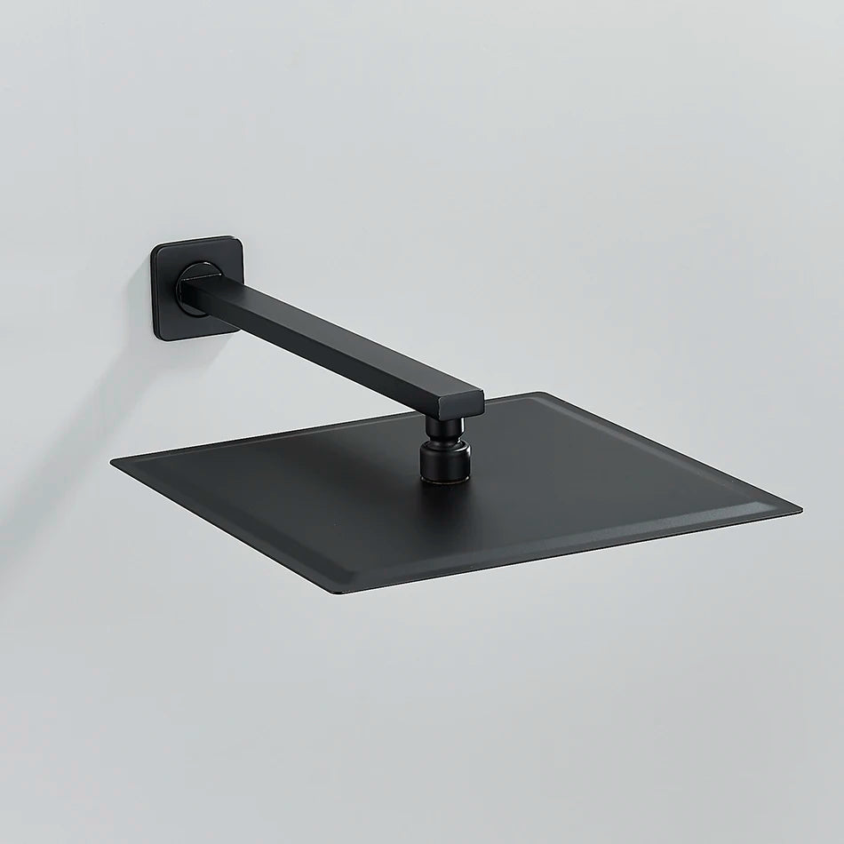 Rainfall Shower Head 8"/10"/12" Square Bathroom Ultrathin Rain Top Shower Head with Shower Arm Faucet Accessories Wall Mounted