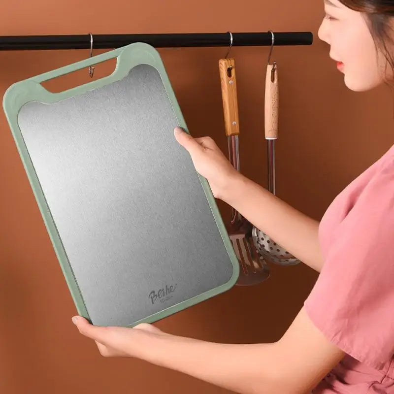 Double-sided Multifunctional Cutting Board Vegetables And Meat Chopping Cutting Board Two Sides Stainless Steel Plastic