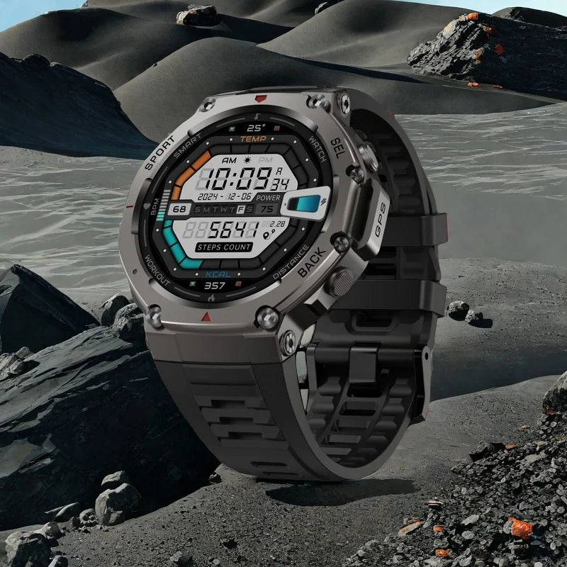 2025 New Military Smart Watch Built-in GPS Compass Barometric Altimeter 5ATM Waterproof Sport Smartwatch Men Bluetooth Call