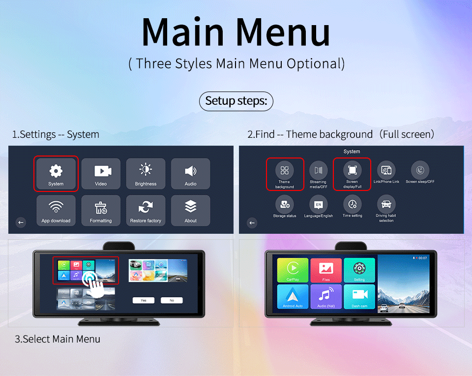 10.26" Imagebon K9 Dash Cam 2K ADAS Wireless CarPlay & Android Auto Car DVR GPS Navigation Siri Voice Control Dual Recording Dvr