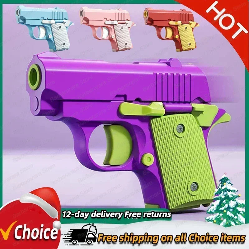 UNGH 3D Gravity Gun Straight Jump Mini Pistol Model Anti-stress Fidget Toys Children Push Card Stress Relief Toy for Kids Adult