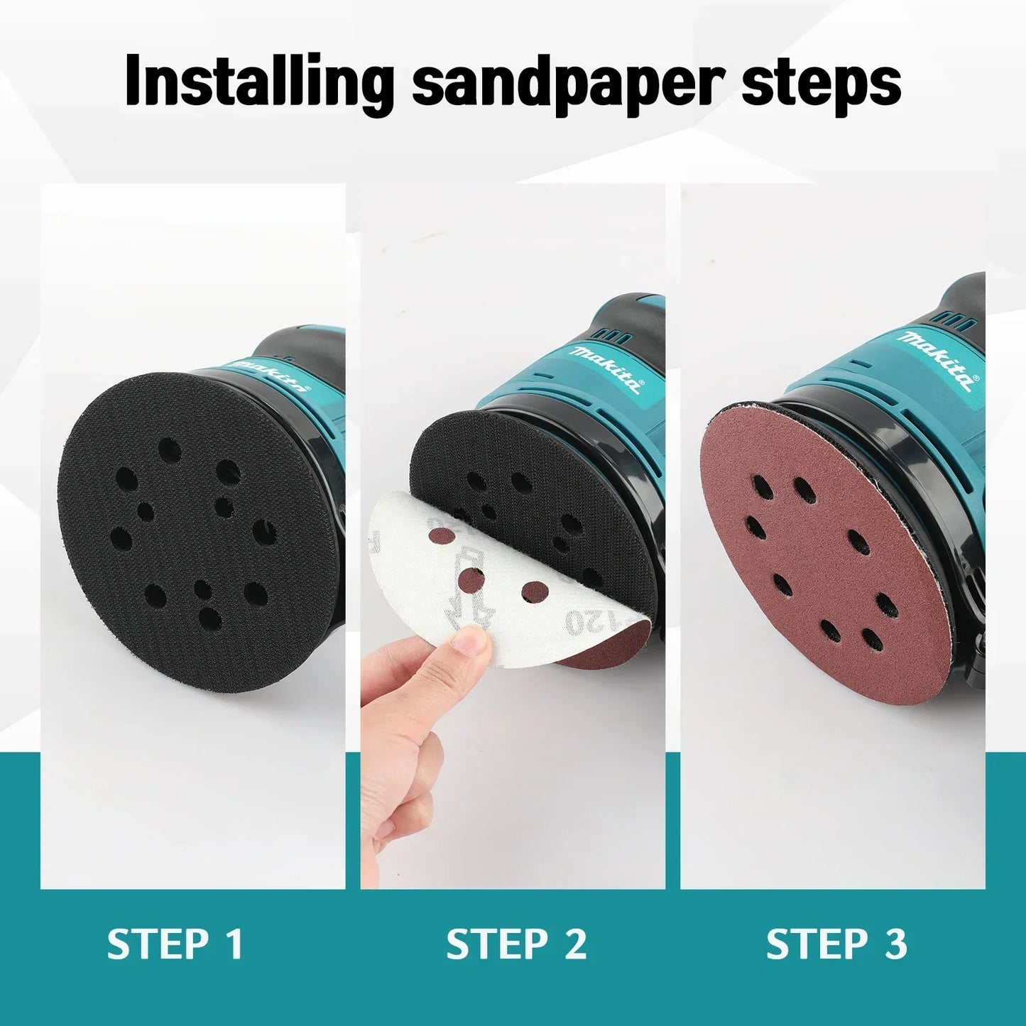 Makita Disc Sander DBO140/DBO180: 3 Speed Options, 125mm Abrasive, 11000 Max RPM, Dust Collection for Sanding & Polishing