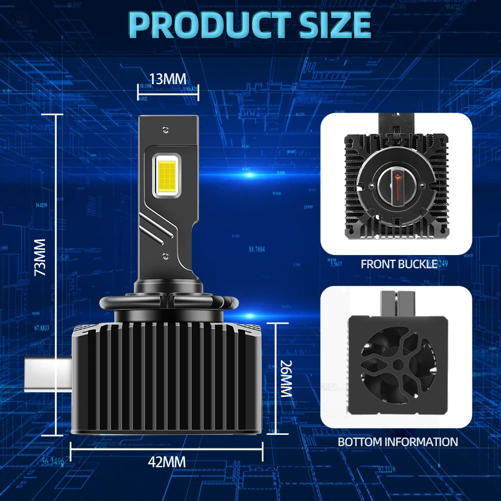 2Pcs 6000K LED Headlight HID D1S Replacement Canbus Upgrade Car Light For BMW X3 F25 2011 2012 2013 2014 2015 Plug and Play
