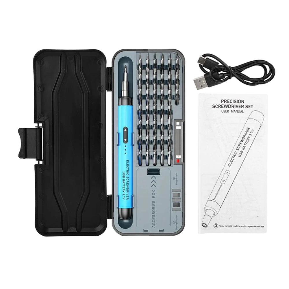 46 In 1 Electric Screwdriver Set Precision Power Tool Kit Rechargeable Wireless Mini Small Bits for Mobile Cell computer Repair