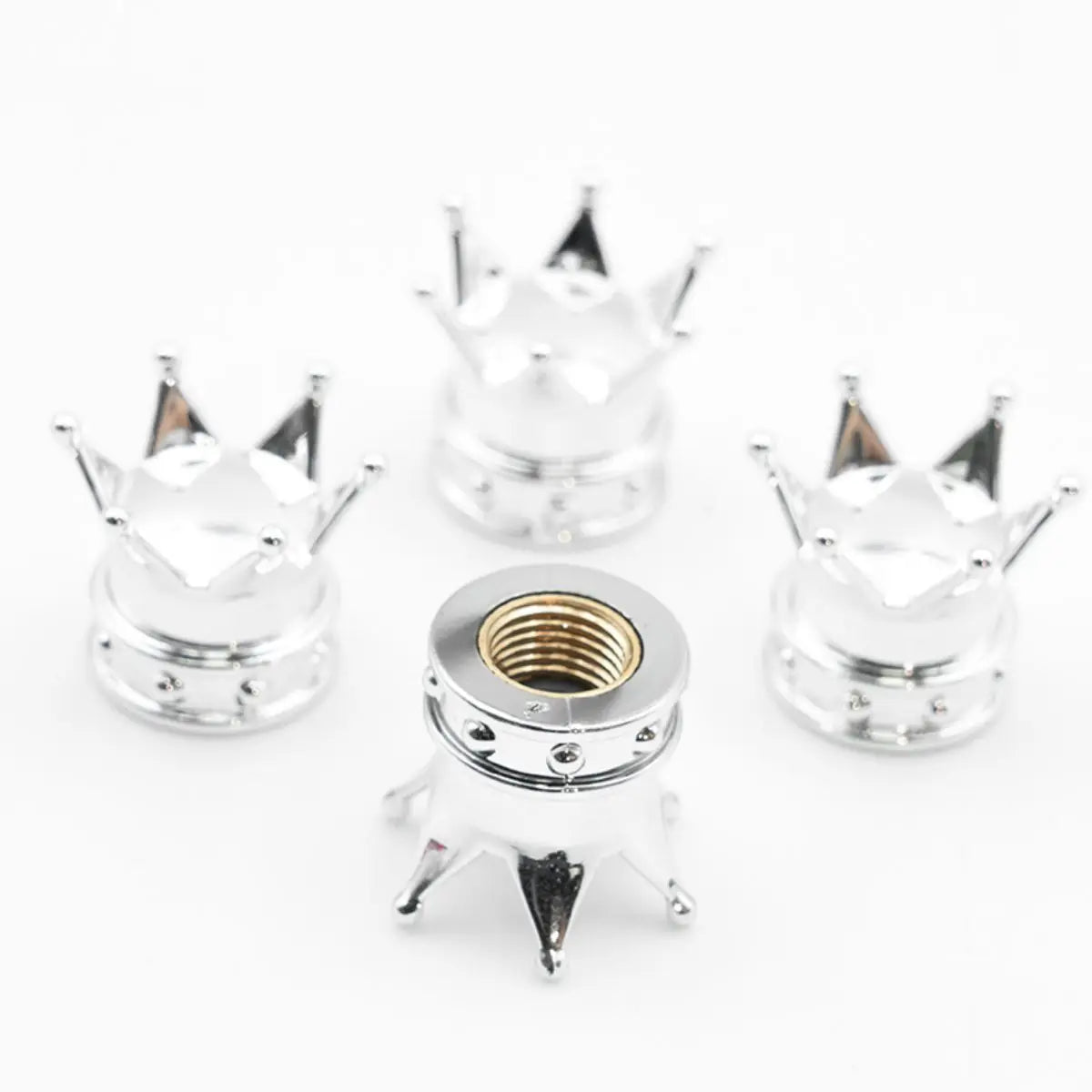 4 PCS Universal Crown Wheel Valve Covers Air Dustproof Waterproof Car Motorcycle Tyre Rim Covers Car Decoration Valve Caps