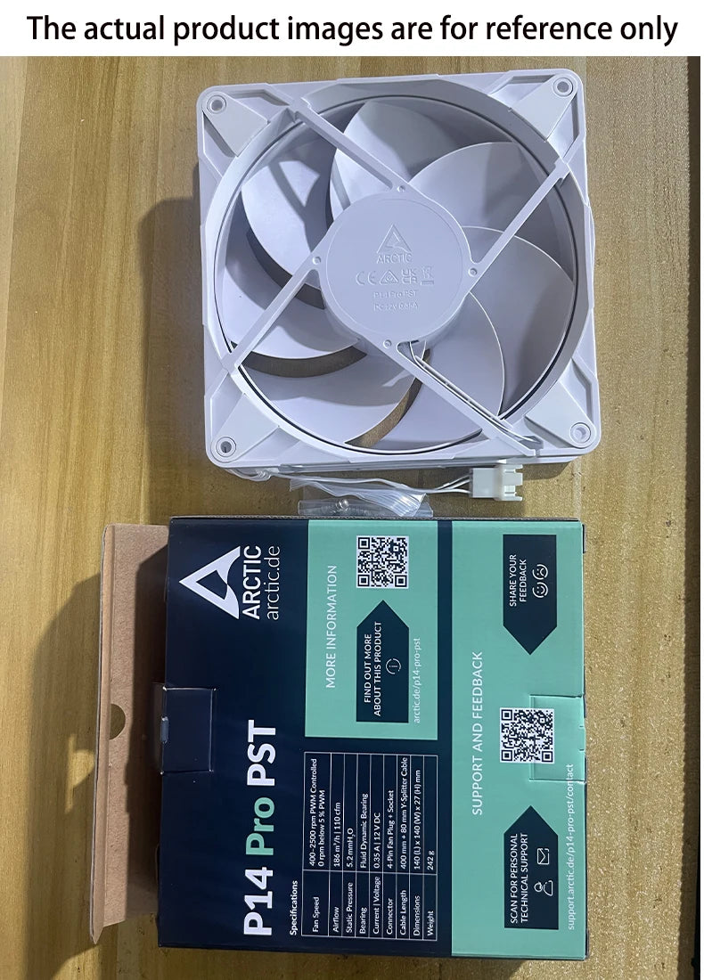 ARCTIC P14 Pro PST, High-Performance 140mm Case Fan with PWM Sharing Technology (PST), Speed:400–2500 RPM, Fluid Dynamic Bearing