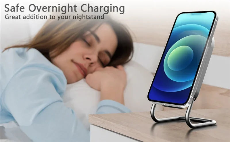 Magnetic Wireless Charger Stand Fast Charging Pad for iPhone 15 14 13 12 Pro Airpods Magnet Phone Chargers Holder Dock Station