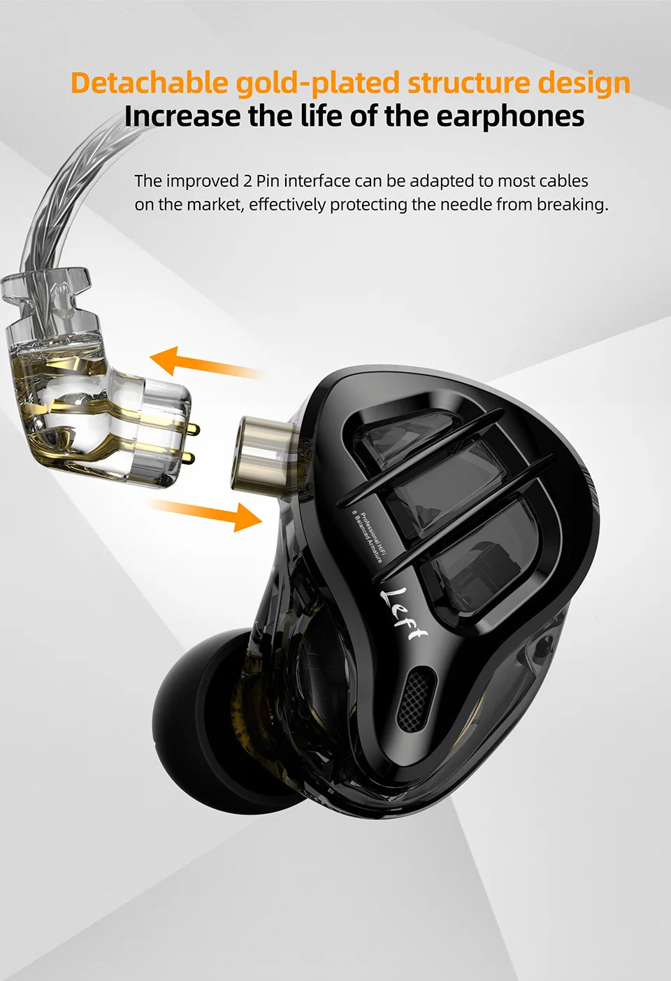 KZ ZAR Hybrid Driver In-ear Monitor 1DD+7BA Earphone HiFi 2Pin Wired Headphone Music DJ Headset Sport Game Earbud ZAX ZAS ZSX