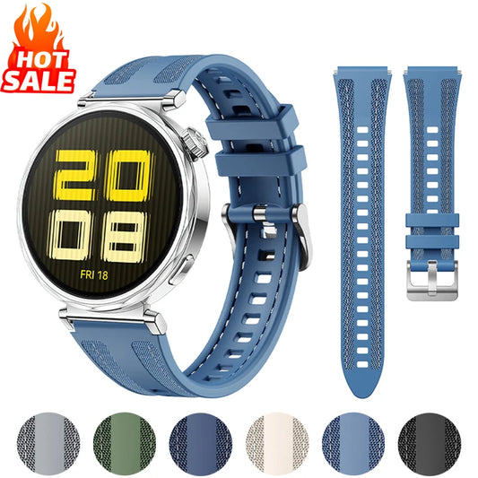 Official 18mm Nylon Strap For HUAWEI WATCH GT 5 4 41mm/Watch 5 Pro 42mm Composite Silicone Band Bracelet