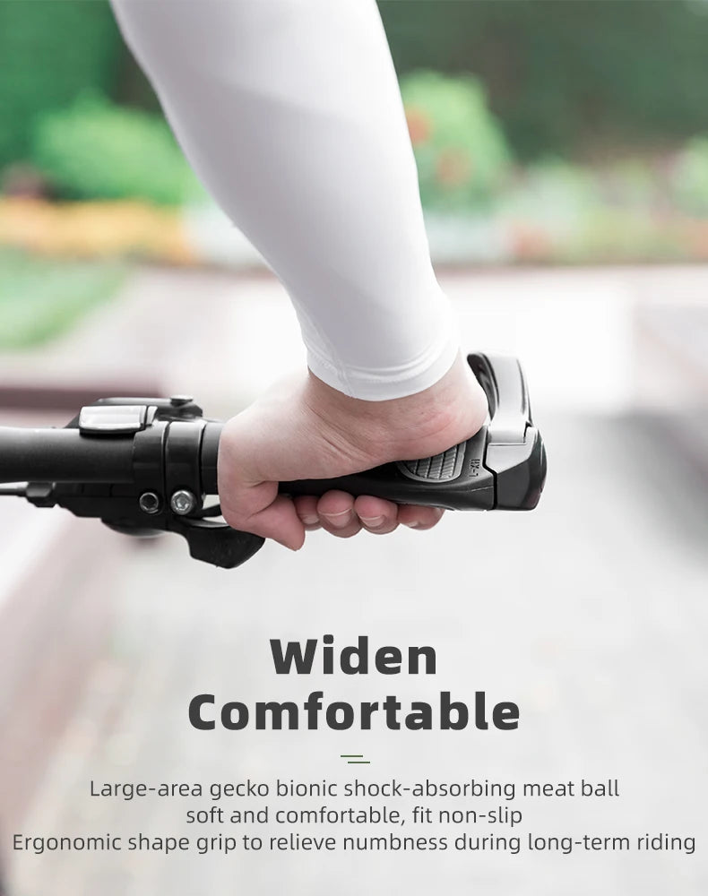 ROCKBROS Bicycle Grips MTB Mountain Bike Handlebar Grips Horns Shofar Vice Handle Bike Grips Shockproof Rubber Cycling Grips