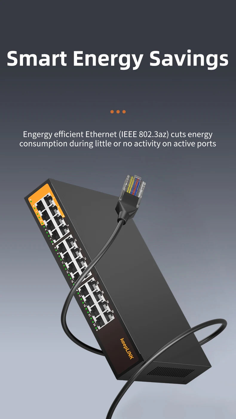 KeepLiNK 24-Port Gigabit Ethernet Switch Unmanaged Plug and Play