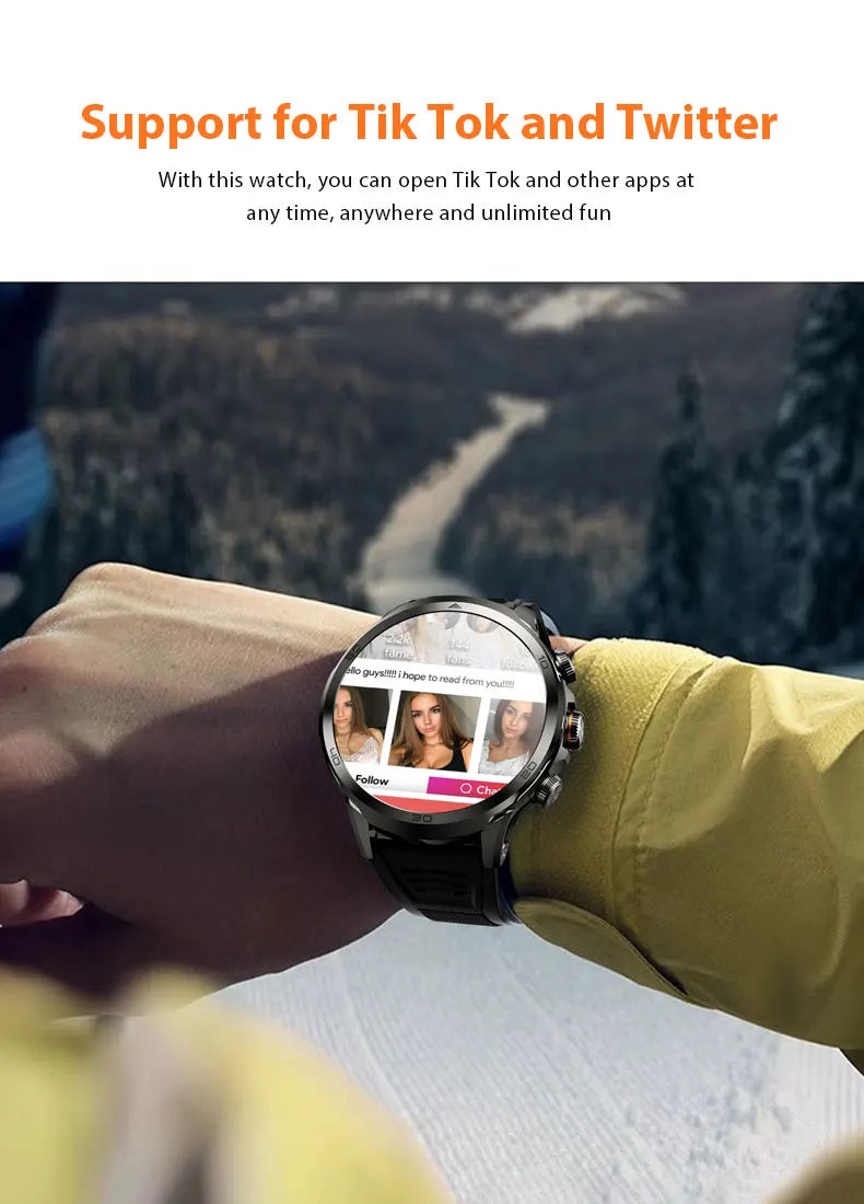 Original H19 4G Full Netcom 128GB Smartwatch Android 9.0 With Power Bank 1.95 inch Amoled Screen Camera GPS WIFI Smart Watch Men