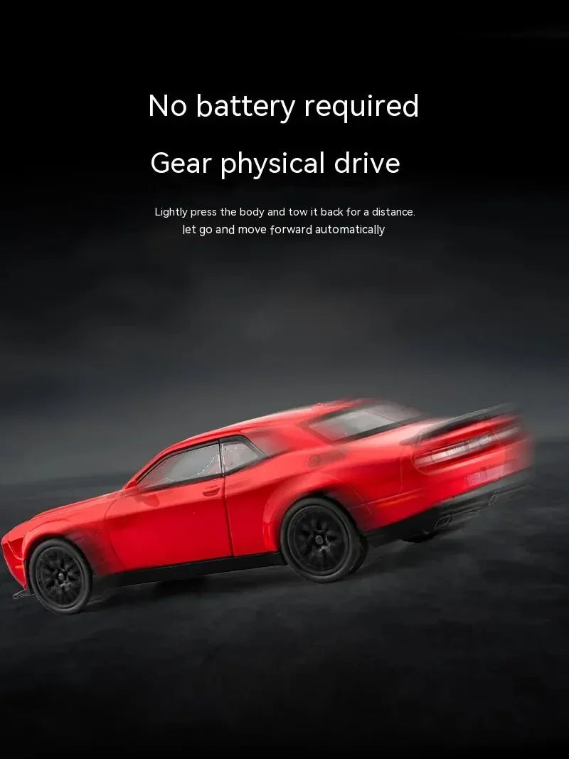 1：32Die-cast Metal Dodge Challenger Toy Car Simulation Model Can Light Up Can Drive Boring Boy's Gift Christmas Gift