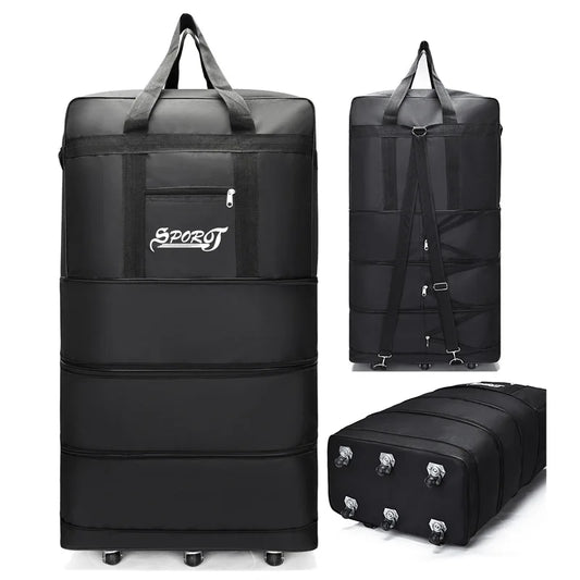 Expanding Traveling Backpack Hiking Folding Travel Women Bags Multi-layer Expansion Travel bag Universal Wheel Moving Bag