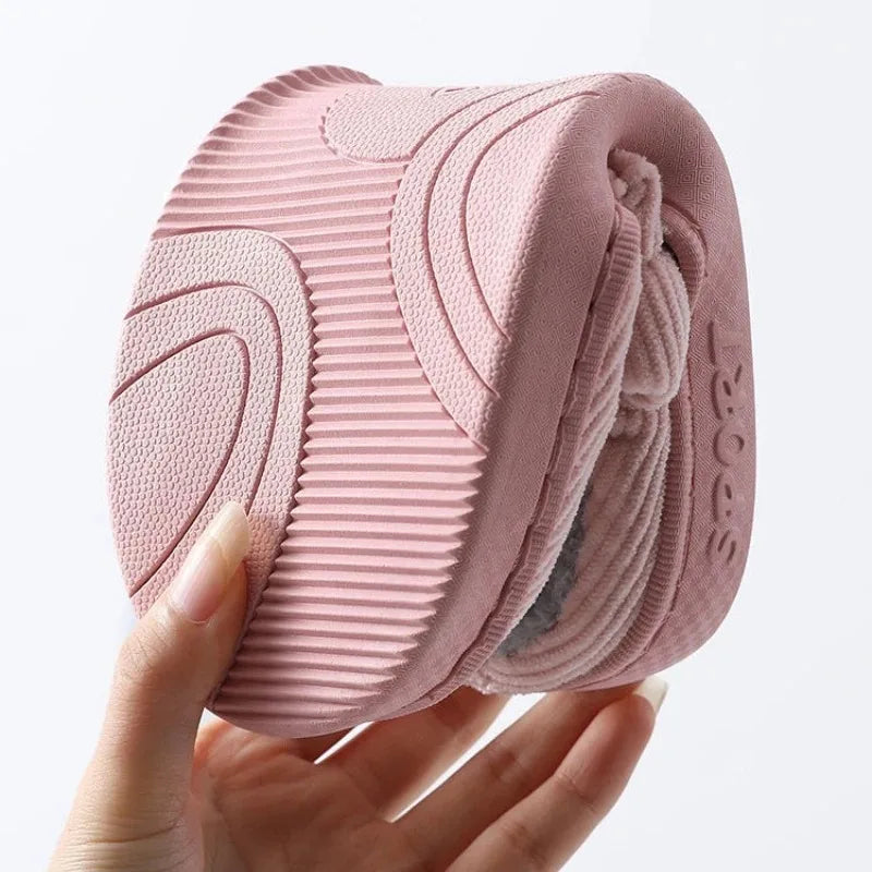 Women's Men's Plush Anti-Slip Thermal Indoor Outdoor House Slippers Winter Warm Soft Sole Home Comfort Casual Shoes