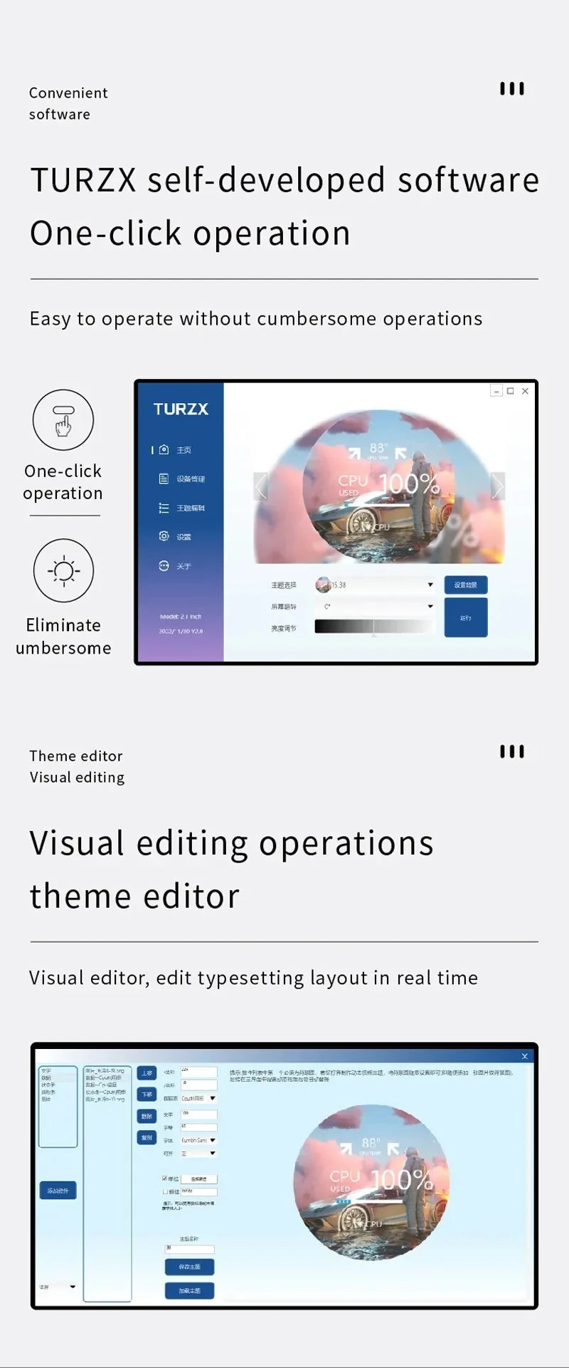 2.1 2.8 Inch IPS Secondary Screen 480x480 USB Water-Cooled Round LCD CPU GPU RAM HDD Monitoring NO AIDA64 MINI PC Gamer Display