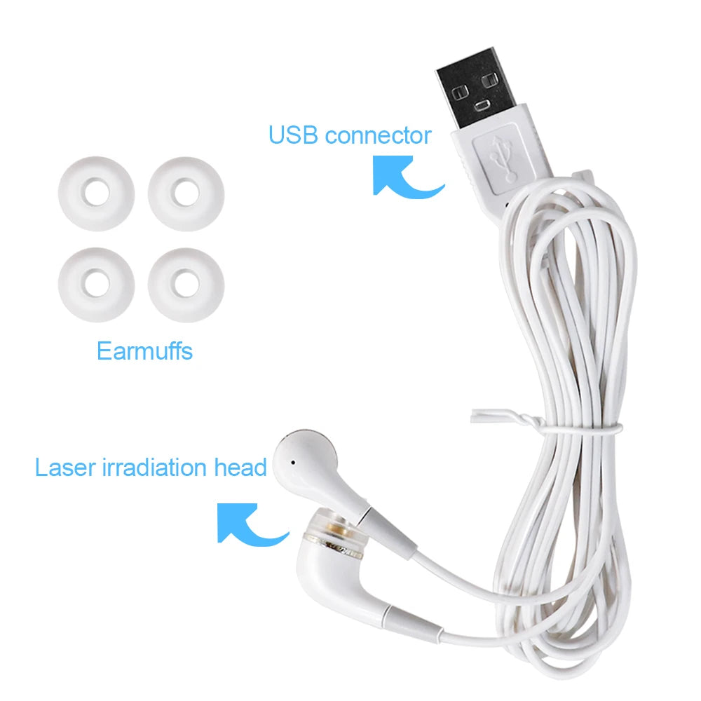 650nm LLLT Laser Therapy Rhinitis Sinusitis Tinnitus Ear Irradiation Laser Physiotherapy Earplug Otitis Media Deafness Treatment