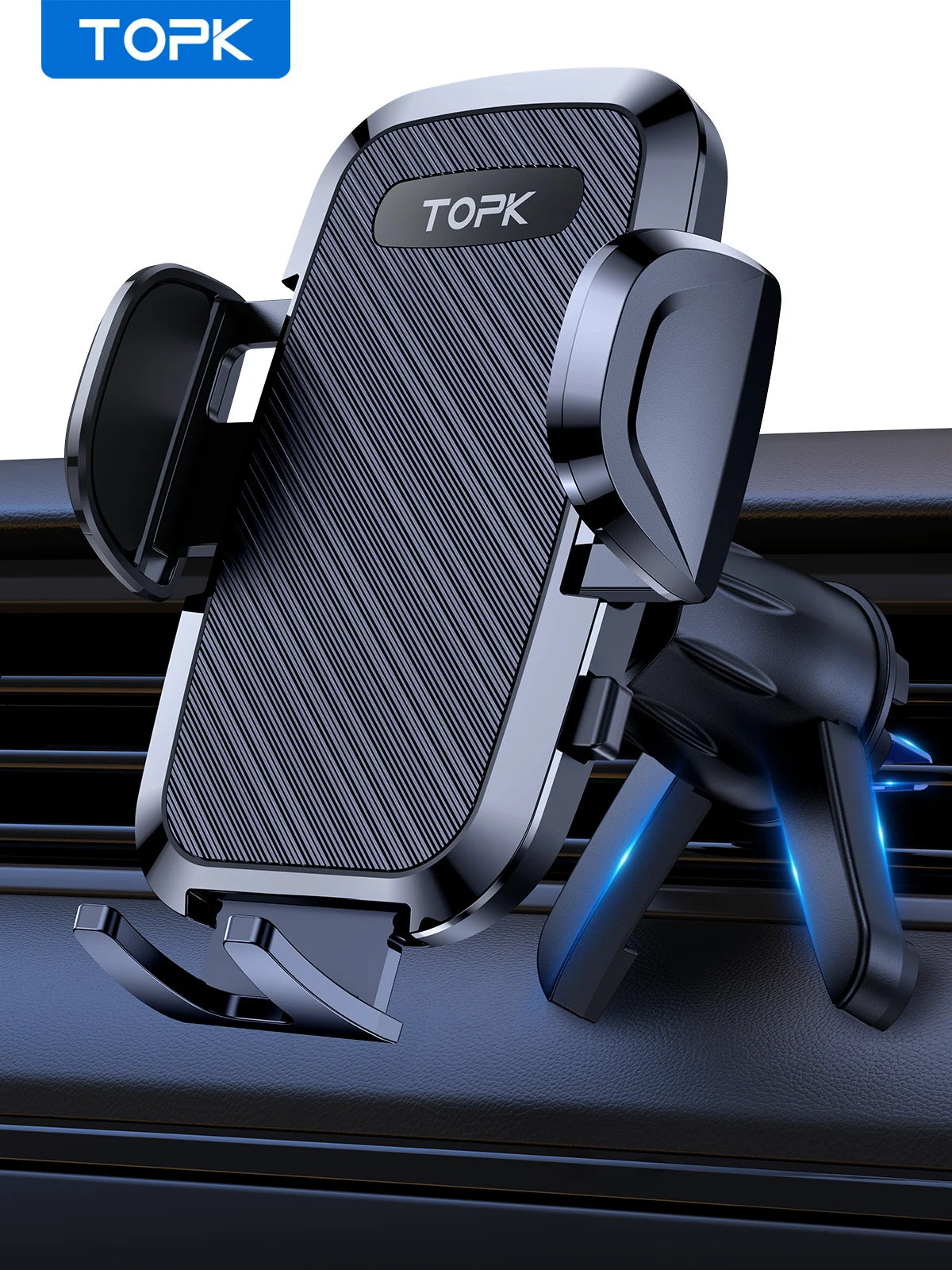 TOPK D36-S Car Phone Holder Mount, [Upgraded Support Function] Metal Hook Cell Phone Holder For Car Air Vent for All Phones