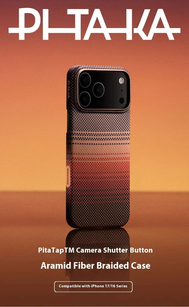 PITAKA Carbon Fiber Phone Protective Case for IPhone 17 Pro/Pro Max Magnetic Protective Case Mobile Phone Case Accessory Gift