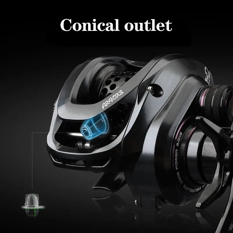 Misurelure S Baitcasting Reel Magnetic Braking System 7.3:1 Gear Ratio 6+1 Ball Bearings 8KG Max Drag Fishing Coil