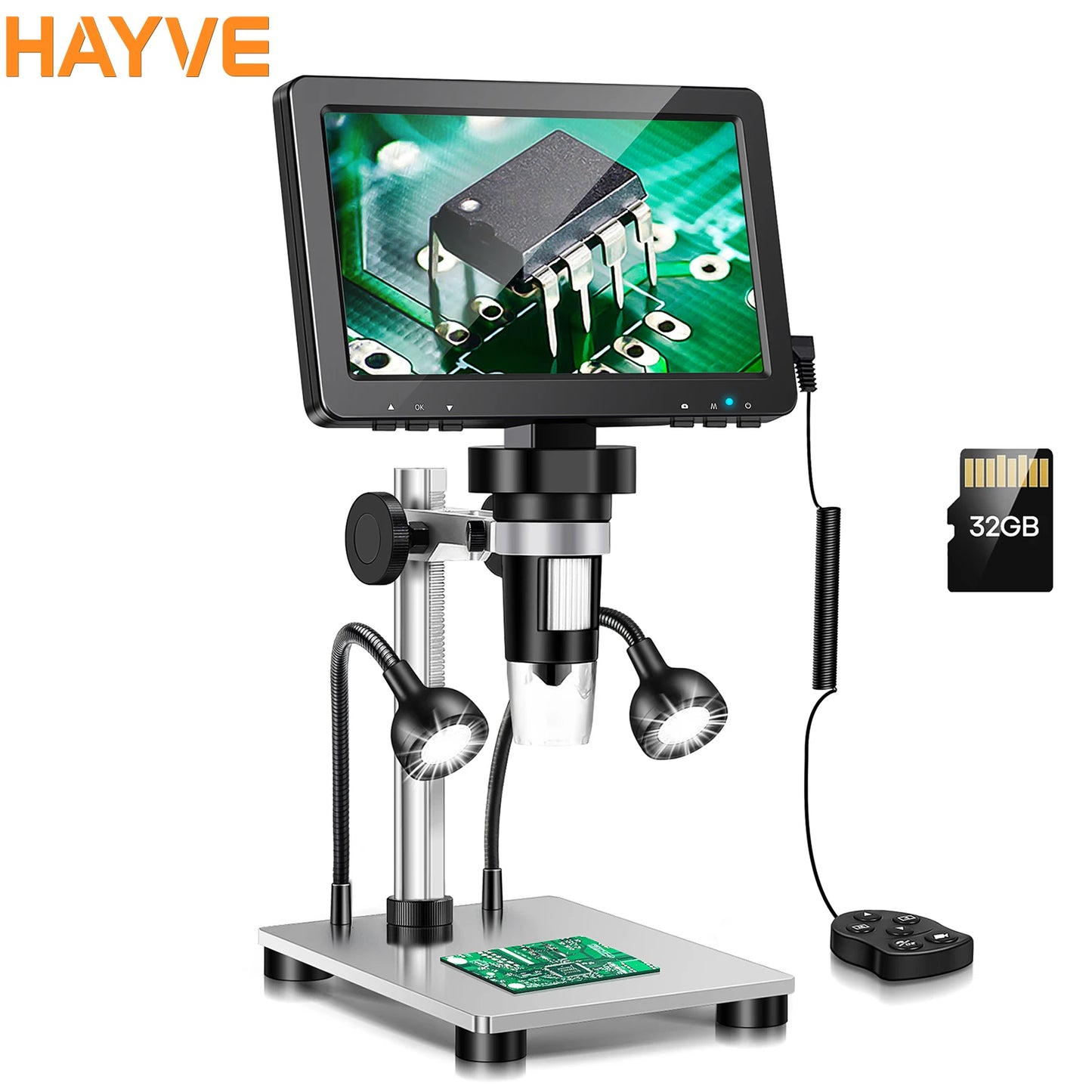 Hayve Digital Microscope 1200X Soldering Microscope for Coin 12MP PCB Circuit Repair Magnifier Compatible with Windows/Mac OS