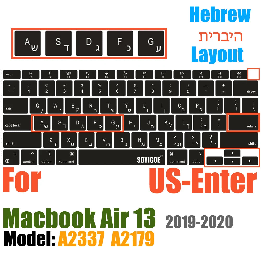Keyboard Cover For MacBook Air 13 inch 2022 2021 2020 Release A2337 M1 A2179 with Touch ID Waterproof Protective Silicone Skin