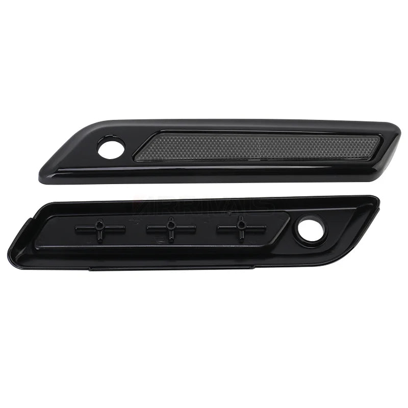 Motorcycle Black Hard Saddlebag Latch Cover Smoke Reflectors For Harley Touring Road King Road Glide Street Glide 2014-up