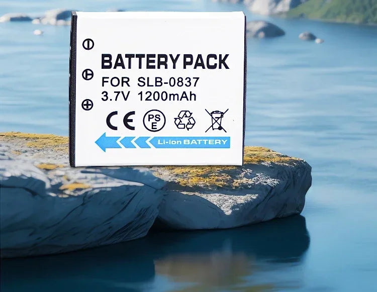 3.7V 1200mAH SLB 0837 SLB0837 SLB-0837 Camera Battery + USB Charger Suitable for Samsung Camera NV3 NV5 NV7 I5 I6 I50 I70 L73