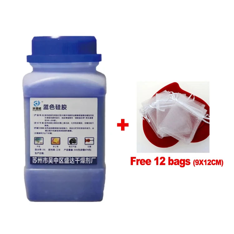500g Blue/clear/orange Waterproof Reusable Silica Gel Beads Bottles Moisture Absorber Electronic Product Desiccant Dehumidifie