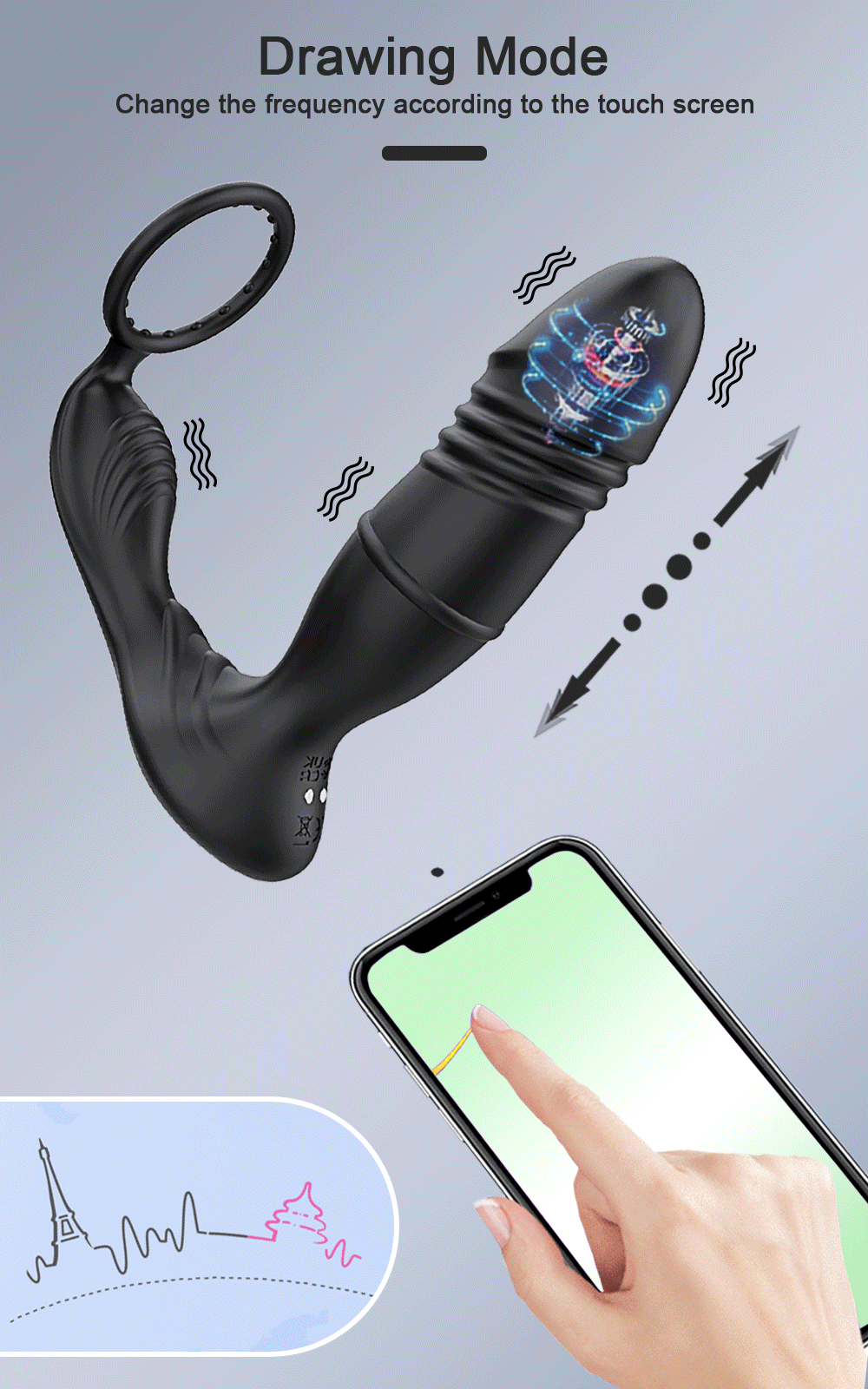 4in1 Thrusting Vibrating Anal Vibrator Prostate Massager Cock Ring Anal Plug G Spot Massager Male Sex Toys for Men Women Couples