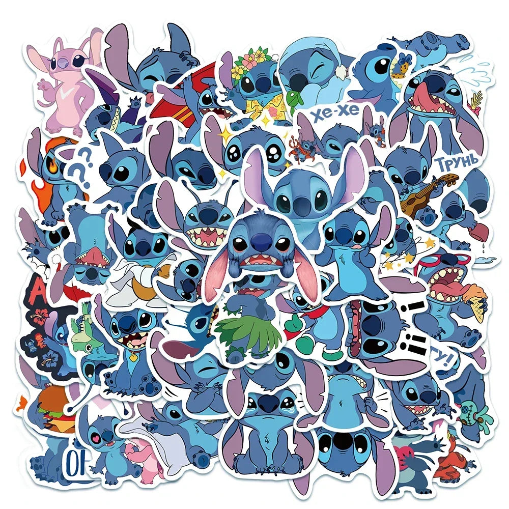 Disney Cartoon Kawai Stitch Stickers for Phone Laptop Diary Guitar Suitcase Graffiti Waterproof Sticker Decals Kids Toy