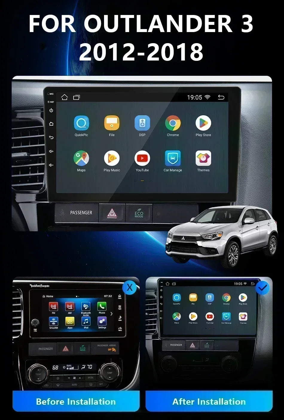 BOSSCAR Car Radio 2Din Android Carplay Universal 7"9"10" Touchscreen Multimedia Video Player Wireless GPS FM MP5 MP4 Autoradio