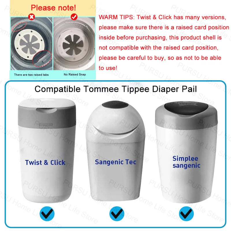 Bady Diaper Refill Bags For Tommee Tippee For Twist & click For Sangenic Tec Diaper Pails Degradable Garbage Replacement Bag