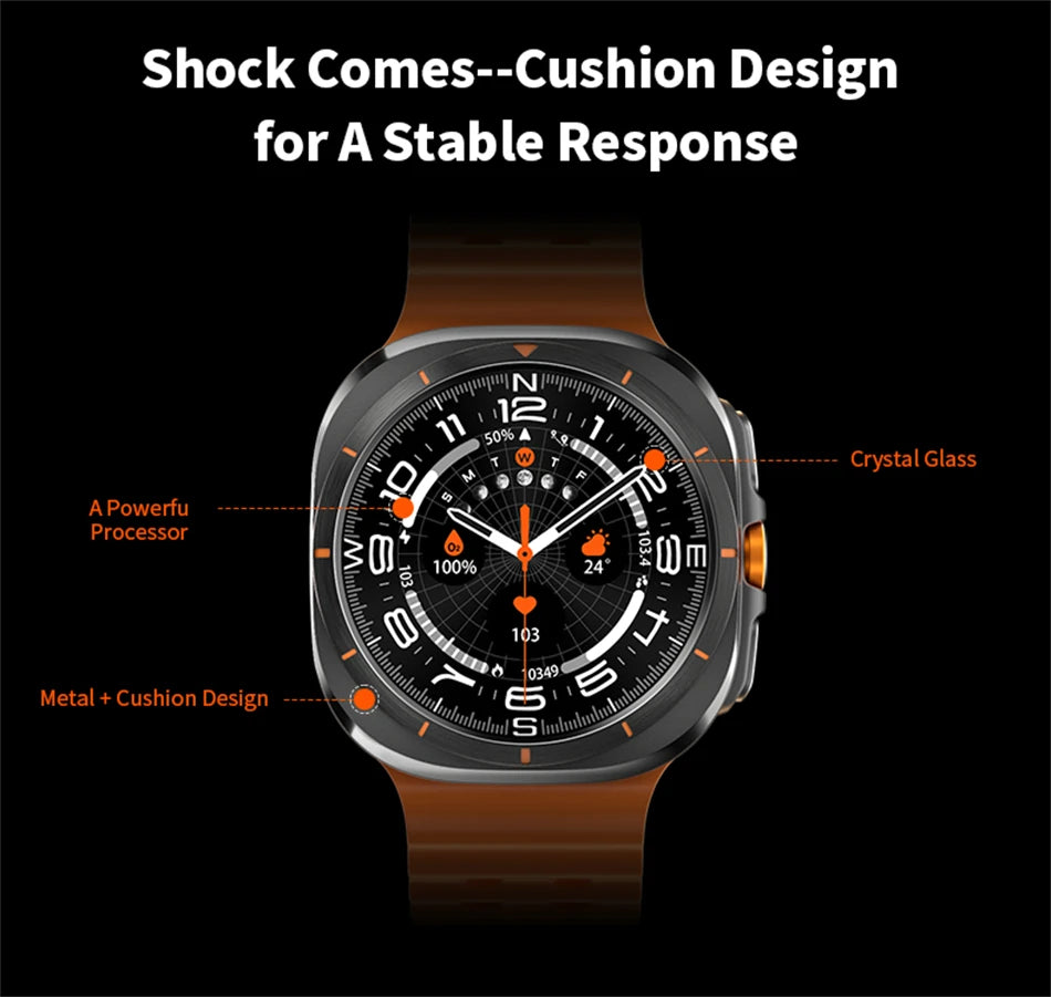 Galaxy Watch 7 Ultra GPS Tracking Smart Watch Men Amoled Screen Heart Rate Bluetooth Call NFC Sports Smart Watch For Android IOS