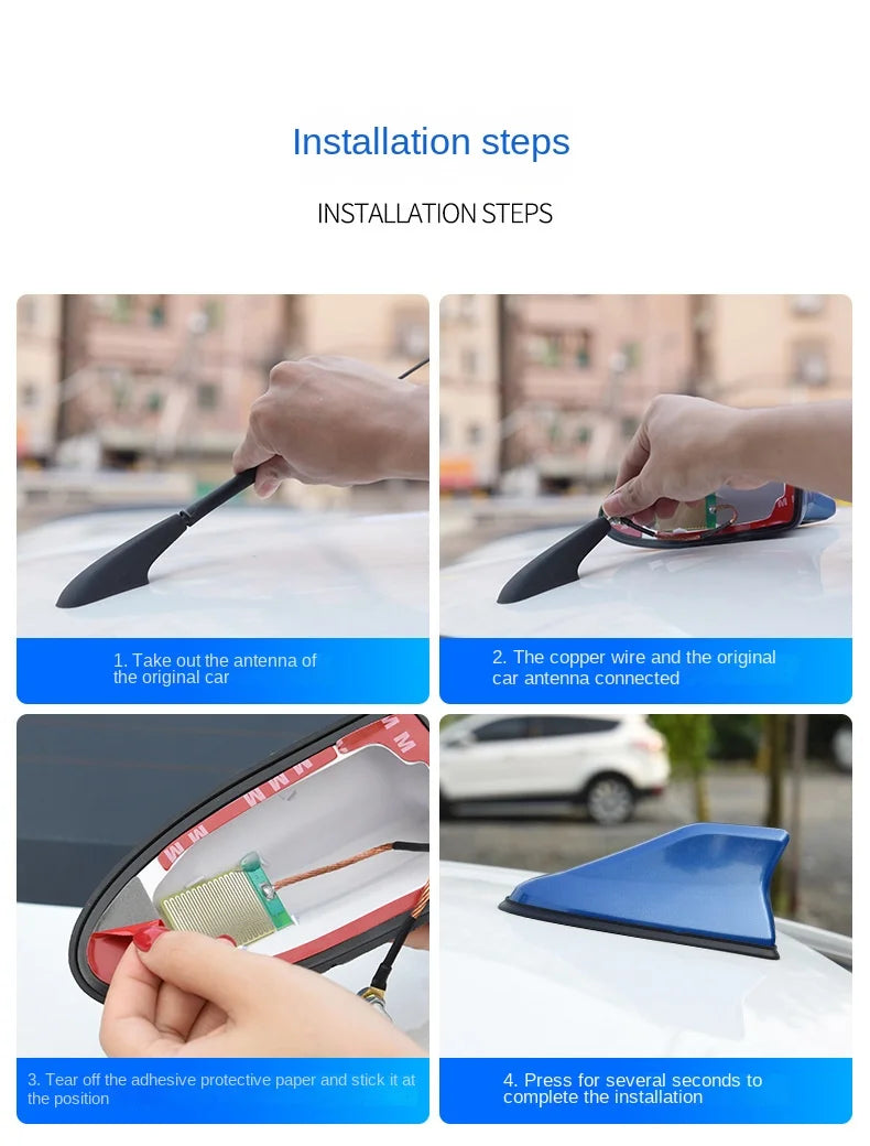 Car Radio Shark Fin Car Shark Antenna Radio FM Signal Design For All Automobiles Aerials Auto Exterior Styling Replacement Parts