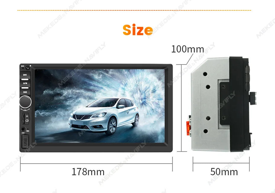 7 inch HD Touch Screen Universal Car Radio MP5 Multimedia Video Player Support BT SWC TF Camera FM radio MirrorLink carplay