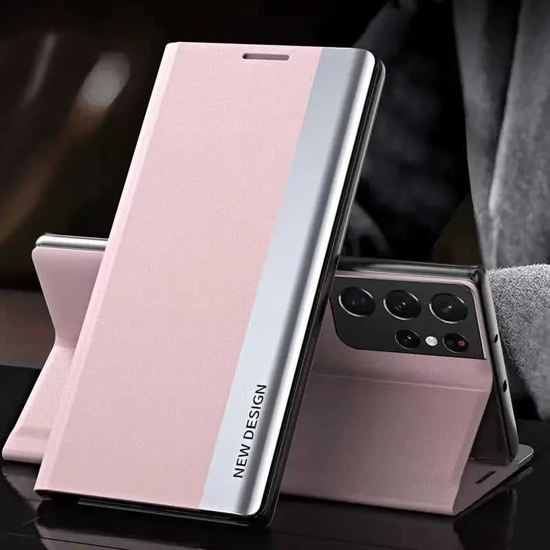 Luxury Leather Flip Case For Samsung Galaxy S26 S25 S24 S23 S22 S20 Ultra Plus S23 S21 S24 FE Note 20 Ultra 10 Plus Stand Cover