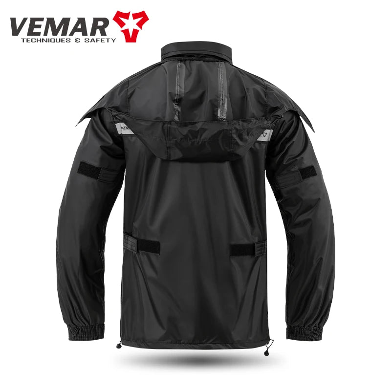 Men Women VEMAR Motorcycle Rain Suit - Heavy Duty Waterproof Jacket & Pants Set for Delivery Riders/Moto/Bike Riding