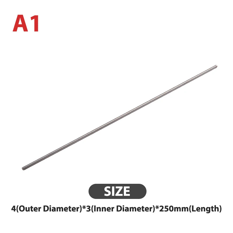 Silver Round 304 Stainless Steel Capillary Tube Pipe 250mm Hollow Circular Tube OD 3/4/5/6/8/10mm ID 2/3/5/6/8mm