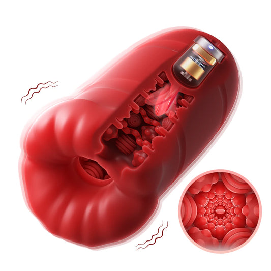 Male Masturbator For Men Vibrator Oral Sex Automatic Tongue Licking Blowjob Vagina Pocket Pussy Penis Oral Sex Toy For Adult Men